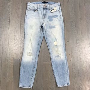 J BRAND Light Wash Distressed Cropped Denim Jeans